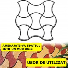 Matrita Pavaj din Beton Turnat EDAR, Tip Sablon, Efect Piatra Naturala Decorativa, Dimensiuni 49.5 x 4.5 x 49.5 cm, Model 7