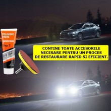 Kit Polish Auto Pentru Faruri EDAR Cu Pasta, Burete Si Discuri Abrazive, Usor Si Rapid De Utilizat, Adaptor Pentru Masina De ... Kit Polish Auto Pentru Faruri EDAR Cu Pasta, Burete Si Discuri Abrazive, Usor Si Rapid De Utilizat, Adaptor Pentru Masina De ...