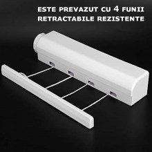 Uscator De Rufe Extensibil EDAR Cu Montare Pe Perete, Retractabil, 4 Sfori, Lungime Maxima 3.2 Metri, Carlige Si Accesorii Mo... Uscator De Rufe Extensibil EDAR Cu Montare Pe Perete, Retractabil, 4 Sfori, Lungime Maxima 3.2 Metri, Carlige Si Accesorii Mo...