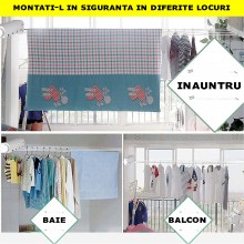 Uscator De Rufe Extensibil EDAR Cu Montare Pe Perete, Retractabil, 4 Sfori, Lungime Maxima 3.2 Metri, Carlige Si Accesorii Mo... Uscator De Rufe Extensibil EDAR Cu Montare Pe Perete, Retractabil, 4 Sfori, Lungime Maxima 3.2 Metri, Carlige Si Accesorii Mo...