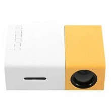 Proiector Video LED SIKS, Mini Portabil, 1080P, Full HD Display True Color, 600 lm, Suport Card, Alb/Galben