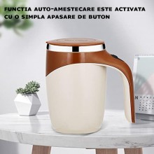 Cana Magnetica Inteligenta EDAR cu Auto-Amestecare, Electrica, USB, Tip Termos, Pentru Cafea, Ceai, Alte Bauturi, Din Otel In... Cana Magnetica Inteligenta EDAR cu Auto-Amestecare, Electrica, USB, Tip Termos, Pentru Cafea, Ceai, Alte Bauturi, Din Otel In...