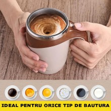 Cana Magnetica Inteligenta EDAR cu Auto-Amestecare, Electrica, USB, Tip Termos, Pentru Cafea, Ceai, Alte Bauturi, Din Otel In... Cana Magnetica Inteligenta EDAR cu Auto-Amestecare, Electrica, USB, Tip Termos, Pentru Cafea, Ceai, Alte Bauturi, Din Otel In...