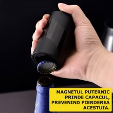 Desfacator Automat SIKS Capace Sticle Bere, Suc, Magnetic, Portabil, Negru Desfacator Automat SIKS Capace Sticle Bere, Suc, Magnetic, Portabil, Negru