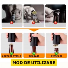 Desfacator Automat SIKS Capace Sticle Bere, Suc, Magnetic, Portabil, Negru Desfacator Automat SIKS Capace Sticle Bere, Suc, Magnetic, Portabil, Negru