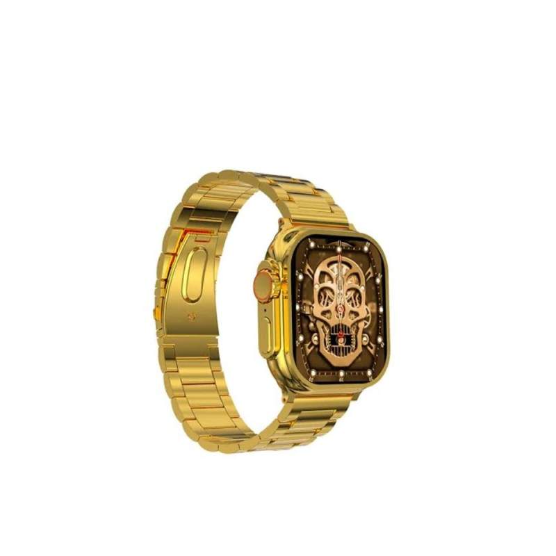Ceas SIKS Smartwatch, Model 24K Gold S9 Ultra Max, Titanium Case, Inteligent, Fitness, Sport, Rezistent Apa, Smart, Notificar...