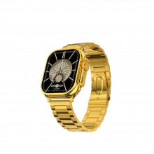 Ceas Smartwatch EDAR, Model 24K Gold S9 Ultra Max, Carcasa Titaniu, Inteligent, Fitness, Rezistent Apa, Smart, Notificari, Wi...