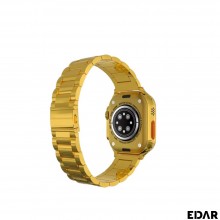 Ceas Smartwatch EDAR, Model 24K Gold S9 Ultra Max, Carcasa Titaniu, Inteligent, Fitness, Rezistent Apa, Smart, Notificari, Wi...