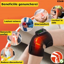Genunchiera EDAR cu Masaj, 3 Tipuri De Incalzire Si Masaj, Temperatură Ajustabilă, Mărime Universală, Compatibilă cu Cot și P...