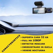 Camera Auto Tripla DVR SIKS Pro T3 Super Full HD 1080P, Inregistrare Bucla, HDR, Vedere Noaptea, Inregistrare Interior, Camer... Camera Auto Tripla DVR SIKS Pro T3 Super Full HD 1080P, Inregistrare Bucla, HDR, Vedere Noaptea, Inregistrare Interior, Camer...