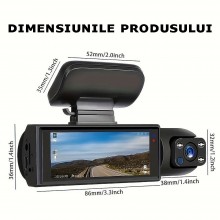 Camera Auto Tripla DVR SIKS Pro T3 Super Full HD 1080P, Inregistrare Bucla, HDR, Vedere Noaptea, Inregistrare Interior, Camer... Camera Auto Tripla DVR SIKS Pro T3 Super Full HD 1080P, Inregistrare Bucla, HDR, Vedere Noaptea, Inregistrare Interior, Camer...