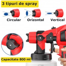 Pistol EDAR De Vopsit Electric Cu Acumulator Gun Spray, Pulverizator De Vopsea Profesional, 48V, Capacitate Rezervor 800 ml, ...