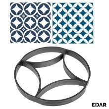 Matrita Pavaj din Beton Turnat EDAR, Tip Sablon, Efect Piatra Naturala Decorativa, Dimensiuni 39.5 x 4 x 39.5 cm, Model 12