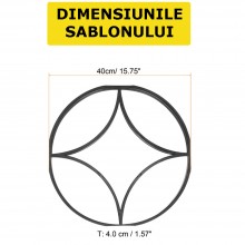 Matrita Pavaj din Beton Turnat EDAR, Tip Sablon, Efect Piatra Naturala Decorativa, Dimensiuni 39.5 x 4 x 39.5 cm, Model 12