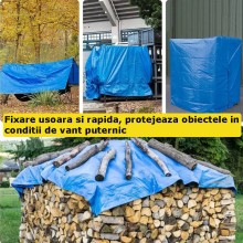 Prelata EDAR cu Inele, protectie UV,Impermeabila, 4 m lungime, latime 5m, Albastru