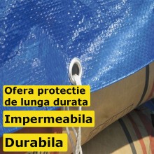 Prelata EDAR cu Inele, protectie UV,Impermeabila, 4 m lungime, latime 5m, Albastru