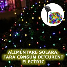 Instalatie De Craciun Cu Alimentare Solara EDAR, Ideala Pentru Exterior, Rezistenta La Conditii Meteo Instabile, Lungime 10 M...