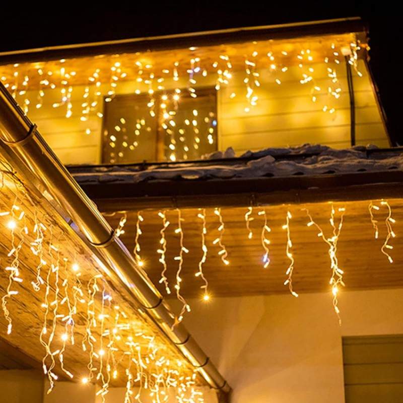 Ghirlanda Luminoasa Tip Franjuri EDAR, Instalatie De Craciun Perdea Pentru Exterior/Interior, 15m, Fir Alb, Alb Cald, Flash, ... Ghirlanda Luminoasa Tip Franjuri EDAR, Instalatie De Craciun Perdea Pentru Exterior/Interior, 15m, Fir Alb, Alb Cald, Flash, ...