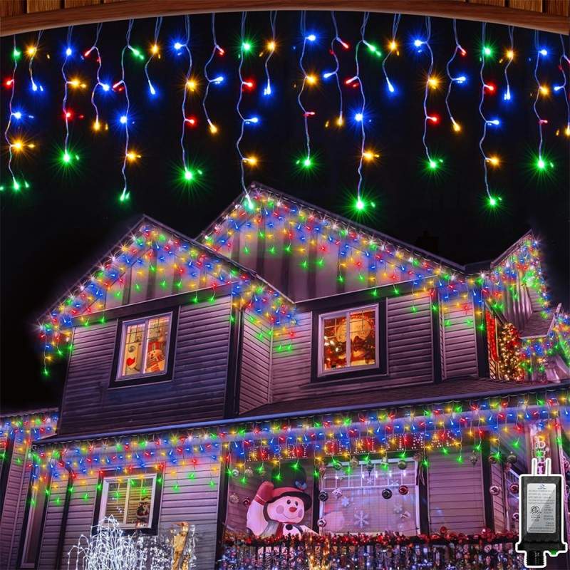 Ghirlanda Luminoasa Tip Franjuri EDAR, Instalatie De Craciun Perdea Pentru Exterior/Interior, 8m, Fir Alb, Multicolora, Flash... Ghirlanda Luminoasa Tip Franjuri EDAR, Instalatie De Craciun Perdea Pentru Exterior/Interior, 8m, Fir Alb, Multicolora, Flash...