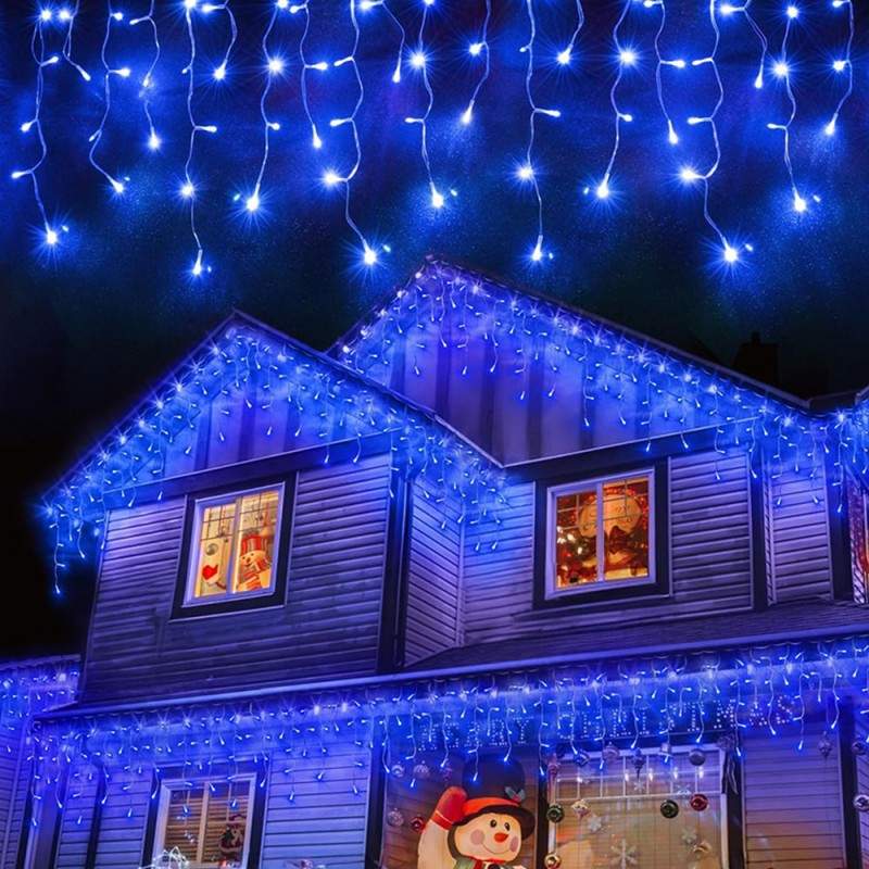 Ghirlanda Luminoasa Tip Franjuri EDAR, Instalatie De Craciun Perdea Pentru Exterior/Interior, 8m, Fir Alb, Albastru, Flash, I... Ghirlanda Luminoasa Tip Franjuri EDAR, Instalatie De Craciun Perdea Pentru Exterior/Interior, 8m, Fir Alb, Albastru, Flash, I...