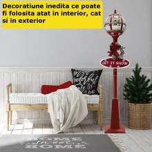 Felinar EDAR Decorativ De Craciun, Cu Om De Zapada, Zapada Artificiala, Placuta Let Is Snow, Pentru Interior sau Exterior, LE...