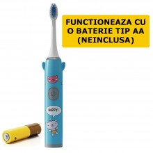 Periuta De Dinti Electrica SIKS Pentru Copii, 1 Treapta Intensitate, Peri Moi, Rezistenta La Apa, Model Unicorn, Cu Baterie, ...