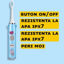 Periuta De Dinti Electrica SIKS Pentru Copii, 1 Treapta Intensitate, Peri Moi, Rezistenta La Apa, Model Unicorn, Cu Baterie, ...
