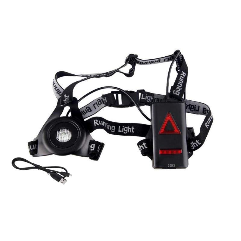 Lanterna SIKS Led Pentru Alergare, Cu Ham Elastic, 1800 mAh, LED, 180 Lumeni, 2 Moduri Iluminare, Reincarcabila, USB Inclus, ...