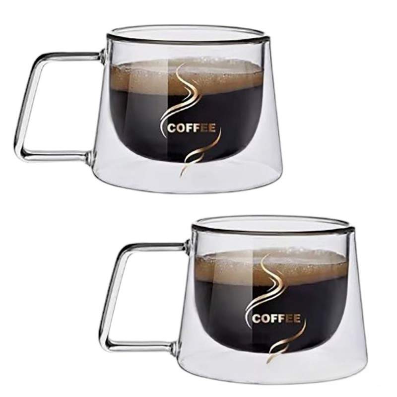 Set 2 Cani Din Sticla SIKS, Cu Pereti Dubli, Termorezistente, Pentru Ceai , Cafea , Latte , Cappuccino, Capacitate 200 ML, Tr... Set 2 Cani Din Sticla SIKS, Cu Pereti Dubli, Termorezistente, Pentru Ceai , Cafea , Latte , Cappuccino, Capacitate 200 ML, Tr...