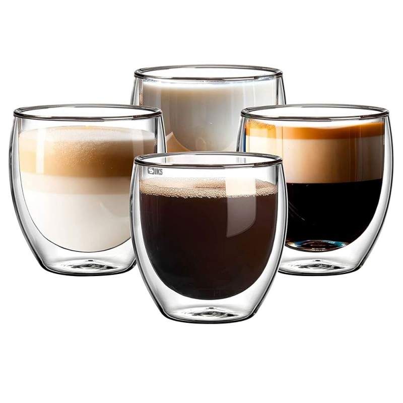 Set 4 Pahare SIKS Din Sticla, Cu Pereti Dubli, Termorezistente, Pentru Ceai, Cafea, Latte, Cappuccino, Capacitate 250 ML, Tra... Set 4 Pahare SIKS Din Sticla, Cu Pereti Dubli, Termorezistente, Pentru Ceai, Cafea, Latte, Cappuccino, Capacitate 250 ML, Tra...