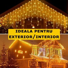Instalatie Craciun Tip Turturi SIKS, 25 Metri, 500 Led-uri, Pentru Casa / Gradina / Gard, Cu 1 Joc De Lumini, Franjuri Curgat... Instalatie Craciun Tip Turturi SIKS, 25 Metri, 500 Led-uri, Pentru Casa / Gradina / Gard, Cu 1 Joc De Lumini, Franjuri Curgat...