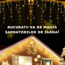 Instalatie Craciun Tip Turturi SIKS, 25 Metri, 500 Led-uri, Pentru Casa / Gradina / Gard, Cu 1 Joc De Lumini, Franjuri Curgat... Instalatie Craciun Tip Turturi SIKS, 25 Metri, 500 Led-uri, Pentru Casa / Gradina / Gard, Cu 1 Joc De Lumini, Franjuri Curgat...