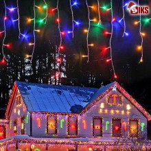 Instalatie Craciun Tip Turturi SIKS, 50 Metri, 1000 Led-uri, Pentru Casa / Gradina / Gard, Cu 1 Joc De Lumini, Franjuri Curga...