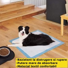 Set EDAR 20 Covorase Absorbante Igienice, 60x90 cm, Pentru Caini, Pisici Si Alte Animale De Companie, Non-toxic, 5 straturi, ...