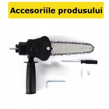 Adaptor SIKS Fierastrau Pentru Bormasina Electrica, Lant De 6 Inch, Pas 1/4, Multifunctional, Portabil, Pentru Lemn, Accesori...