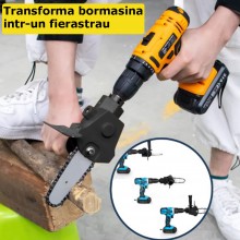 Adaptor SIKS Fierastrau Pentru Bormasina Electrica, Lant De 6 Inch, Pas 1/4, Multifunctional, Portabil, Pentru Lemn, Accesori...