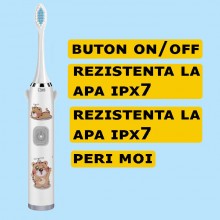 Periuta De Dinti Electrica SIKS Pentru Copii, 1 Treapta Intensitate, Peri Moi, Rezistenta La Apa, Model Unicorn, Cu Baterie, Alb Periuta De Dinti Electrica SIKS Pentru Copii, 1 Treapta Intensitate, Peri Moi, Rezistenta La Apa, Model Unicorn, Cu Baterie, Alb