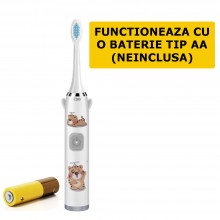 Periuta De Dinti Electrica SIKS Pentru Copii, 1 Treapta Intensitate, Peri Moi, Rezistenta La Apa, Model Unicorn, Cu Baterie, Alb Periuta De Dinti Electrica SIKS Pentru Copii, 1 Treapta Intensitate, Peri Moi, Rezistenta La Apa, Model Unicorn, Cu Baterie, Alb