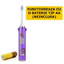 Periuta De Dinti Electrica SIKS Pentru Copii, 1 Treapta Intensitate, Peri Moi, Rezistenta La Apa, Model Unicorn, Cu Baterie, Mov Periuta De Dinti Electrica SIKS Pentru Copii, 1 Treapta Intensitate, Peri Moi, Rezistenta La Apa, Model Unicorn, Cu Baterie, Mov