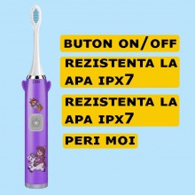 Periuta De Dinti Electrica SIKS Pentru Copii, 1 Treapta Intensitate, Peri Moi, Rezistenta La Apa, Model Unicorn, Cu Baterie, Mov Periuta De Dinti Electrica SIKS Pentru Copii, 1 Treapta Intensitate, Peri Moi, Rezistenta La Apa, Model Unicorn, Cu Baterie, Mov
