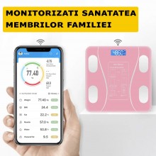 Cantar Electronic Inteligent De Baie SIKS Cu Aplicatie Smart, Corporal, Ecran Digital Iluminat, Termometru, Suporta Maxim 180... Cantar Electronic Inteligent De Baie SIKS Cu Aplicatie Smart, Corporal, Ecran Digital Iluminat, Termometru, Suporta Maxim 180...