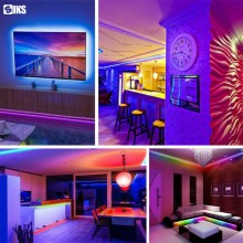 Banda LED SIKS Digitala Smart RGB Wi-Fi, 5 metri, Interior IP20, 60 leduri/m 5050 RGB, Adeziva, Aplicatie Telefon, Bluetooth,...