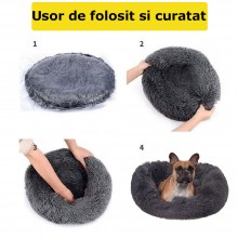 Pat SIKS Tip Culcus Pentru Caini Si Pisici, Diametru 60 cm, Material Moale, Calduros, Confortabil, Baza Anti-Alunecare, Usor ... Pat SIKS Tip Culcus Pentru Caini Si Pisici, Diametru 60 cm, Material Moale, Calduros, Confortabil, Baza Anti-Alunecare, Usor ...