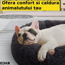 Pat EDAR Pentru Caini Si Pisici, Diametru 60 cm, Material Moale, Confortabil, Baza Anti-Aderenta, Calduros, Usor De Spalat Si...