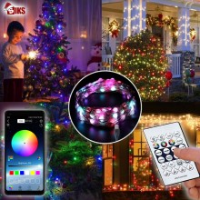 Instalatie De Craciun Smart RGB Wi-Fi SIKS, Pentru Brad, Fir de 20 Metri Cu Conectare Bluetooth, 220 Led, Aplicatie Mobil, Co... Instalatie De Craciun Smart RGB Wi-Fi SIKS, Pentru Brad, Fir de 20 Metri Cu Conectare Bluetooth, 220 Led, Aplicatie Mobil, Co...