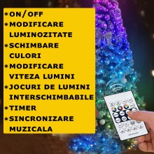 Instalatie De Craciun Smart RGB Wi-Fi SIKS, Pentru Brad, Fir de 20 Metri Cu Conectare Bluetooth, 220 Led, Aplicatie Mobil, Co... Instalatie De Craciun Smart RGB Wi-Fi SIKS, Pentru Brad, Fir de 20 Metri Cu Conectare Bluetooth, 220 Led, Aplicatie Mobil, Co...