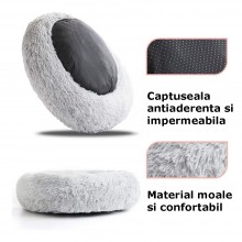 Pat SIKS Tip Culcus Pentru Caini Si Pisici, Diametru 80 cm, Material Moale, Calduros, Confortabil, Baza Anti-Alunecare, Usor ... Pat SIKS Tip Culcus Pentru Caini Si Pisici, Diametru 80 cm, Material Moale, Calduros, Confortabil, Baza Anti-Alunecare, Usor ...