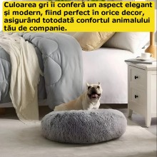 Pat EDAR Pentru Caini Si Pisici, 80 x 20 cm, Material Moale, Calduros, Confortabil, Baza Anti-Alunecare, Usor De Spalat, Gri