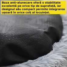 Pat EDAR Pentru Caini Si Pisici, 80 x 20 cm, Material Moale, Calduros, Confortabil, Baza Anti-Alunecare, Usor De Spalat, Gri