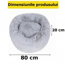 Pat EDAR Pentru Caini Si Pisici, 80 x 20 cm, Material Moale, Calduros, Confortabil, Baza Anti-Alunecare, Usor De Spalat, Gri